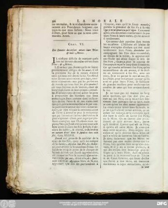 Chap. VI. Des Devoirs des enfans envers leurs Péres & leurs Meres.