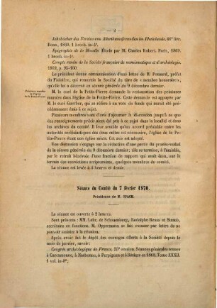Bulletin de la Société pour la Conservation des Monuments Historiques d'Alsace, 8. 1871 (1872), P. 1