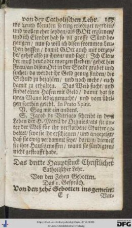 Das dritte Hauptstuck Christlicher Catholischer Lehr. Von den Zehen Gebotten.