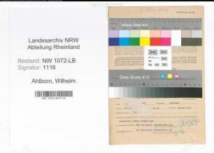 Entnazifizierung Wilhelm Ahlborn , geb. 30.06.1889 (Holzhaendler)