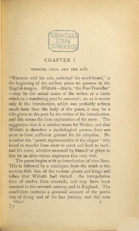 The History of early English Literature being the history of English poetry from its beginnings to the accession of King Aelfred, I