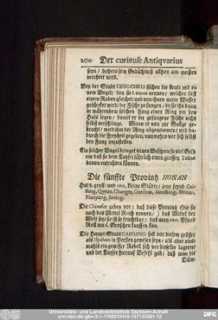 Die fünffte Provintz Honan