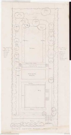 Garten Frank, Berlin-Dahlem: Gartenplan 1:100