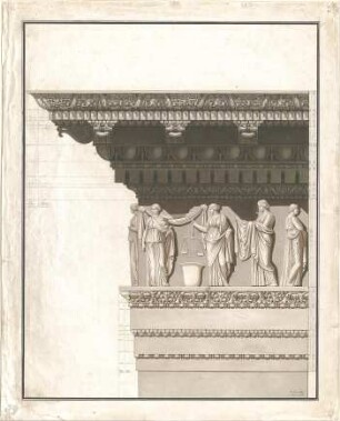 Laves, Georg Ludwig Friedrich; Studienzeichnungen - Gebälk von der Umfassungsmauer des Nervaforums