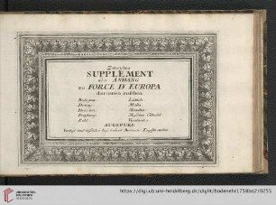 Zweytes Supplement oder Anhang zu Force d'Europe