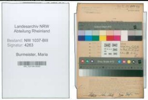 Entnazifizierung Maria Burmeister , geb. 16.06.1904 (Angestellte)
