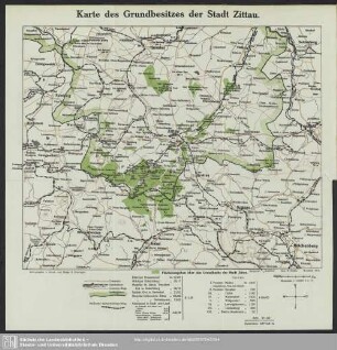Karte des Grundbesitzes der Stadt Zittau