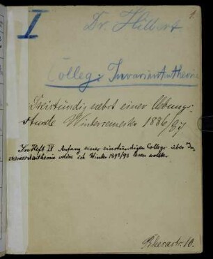 I. Colleg: Invariantentheorie. [...]