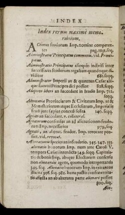 Index rerum maxime memorabilium.