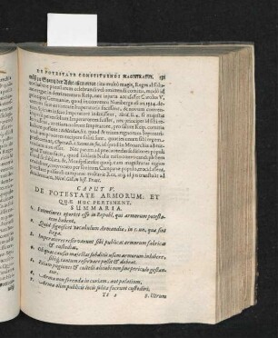 Caput V. De potestate armorum, et quae huc pertinent.