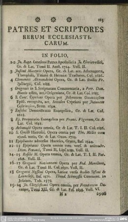 Patres Et Scriptores Rerum Ecclesiasticarum