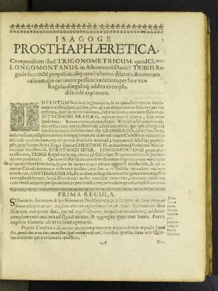 Isagoge Prosthaphaeretica
