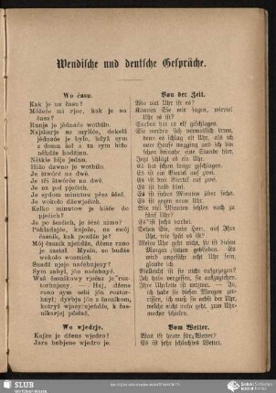 Wendische und deutsche Gespräche
