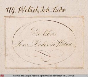 Exlibris des Johann Ludwig Wetzel