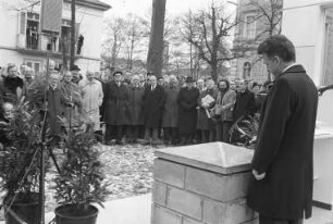 Neubau der Badischen Landesbibliothek. Grundsteinlegung für den 1. Bauabschnitt