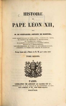 Histoire du Pape Léon XII.. 2