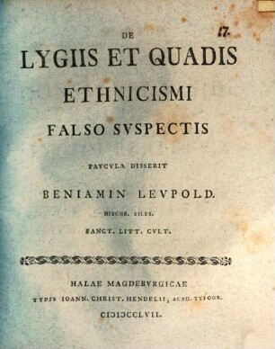 De Lygiis et Quadis ethnicismi falso suspectis
