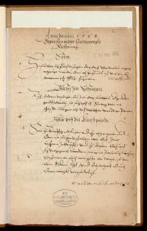 Anno domini 1568. Geprechen in der Saltzwergks Rechnung