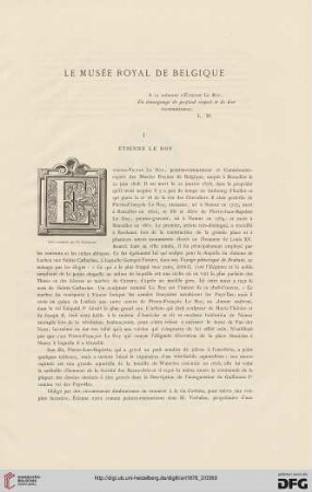 4: Le Musée royal de Belgique : Étienne le Roy