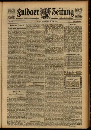 Zweite Ausgabe vom Mittwoch, den 29. Mai 1907.