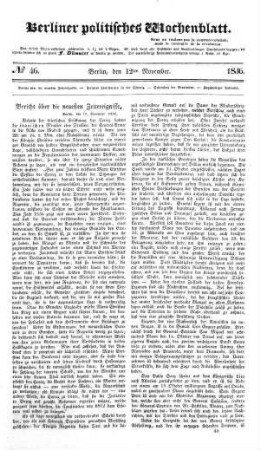 No 46, 12. November 1836