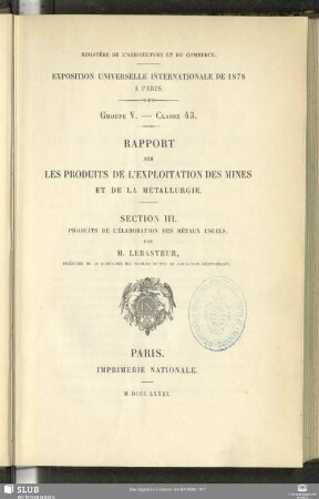 3: Produits de l'élaboration des métaux usuels