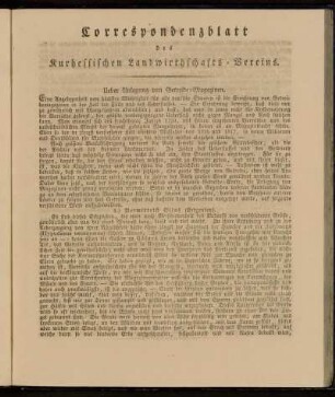 Correspondenzblatt des Kurhessischen Landwirthschafts-Vereins