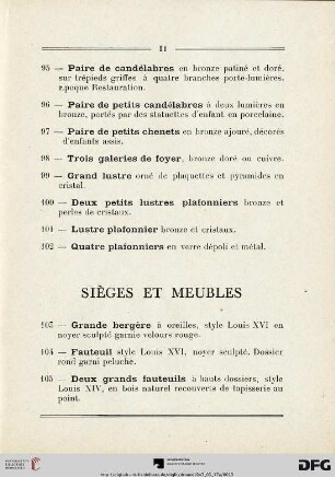 Sièges Et Meubles (Nr. 103-146)