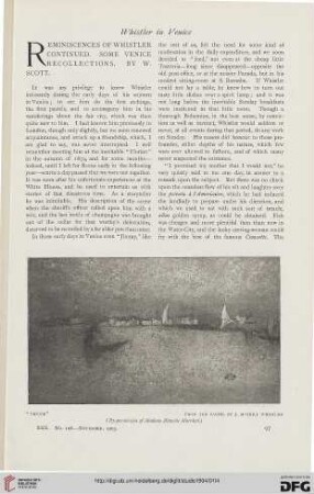 30: Reminiscences of Whistler continued : some Venice recollections