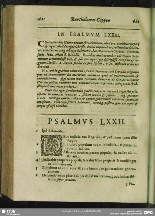 In Psalmum LXXII.[i.e. LXXI.] Psalmus LXXII. [i.e. LXXI.]