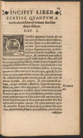 Incipit Liber Tertius, Quantum A veris virtutibus virtutum similitudines distent.