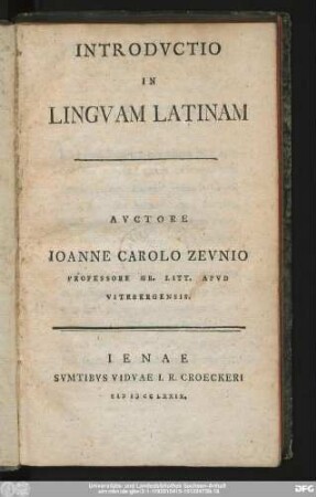 Introdvctio In Lingvam Latinam