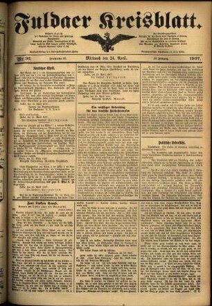 Ausgabe vom Mittwoch, den 24. April 1907.