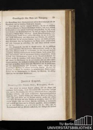 Zweites Capitel. Grundbegriffe: Raum, Ruhe, Bewegung, Kraft.