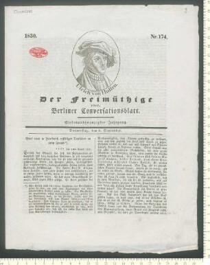 "Der Freimüthige oder. Berliner Conversationsblatt", 27. Jahrgang, Nr. 174