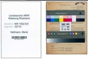 Entnazifizierung Maria Hellmann, geb. 05.01.1895 (Lehrerin)