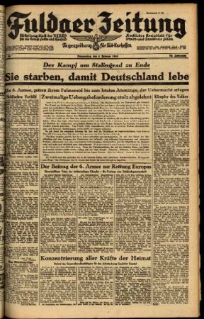 Ausgabe vom Donnerstag, den 04. Februar 1943.