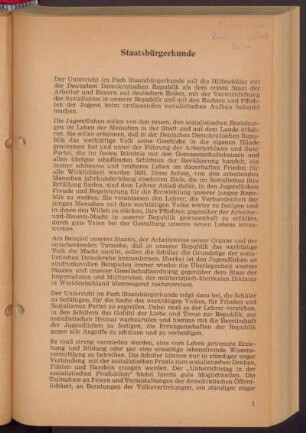 Staatsbürgerkunde