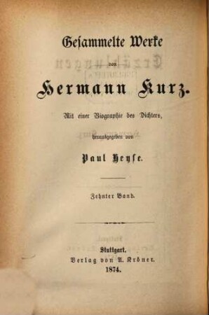 Gesammelte Werke, 10. Erzählungen