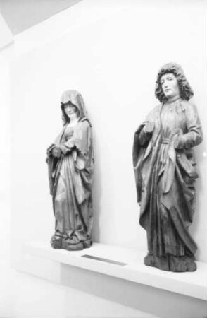 Freiburg: Augustinermuseum, Maria und Johannes, von einer Verkündigungsgruppe, Oberrhein