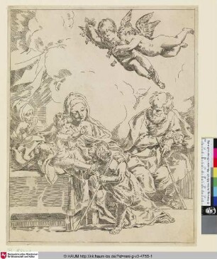[Ste. famille; The Holy Family with Young John the Baptist and St. Elisabeth; Die Heilige Familie mit dem Heiligen Johannesknaben]