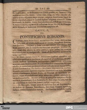 Caput V, de Pontificibus Romanis.