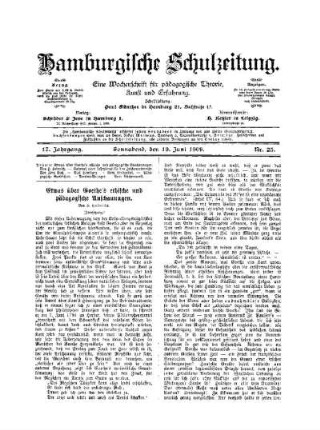 Etwas über Goethe's ethische und pädagogische Anschauungen : (Fortsetzung)