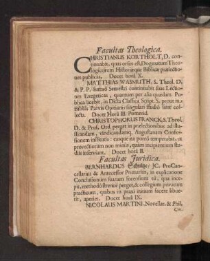 Facultas Theologica.