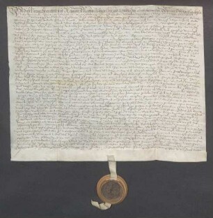 Martin Gangel, Schultheiß, und genannte Mitglieder des Gerichts zu Zeutern beurkunden eine Gültverschreibung des Wendel Hoffmann und seiner Ehefrau Apollonia über 30 Gulden gegenüber Wilhelm Rehm, Generalkollektor des Bistums Speyer.