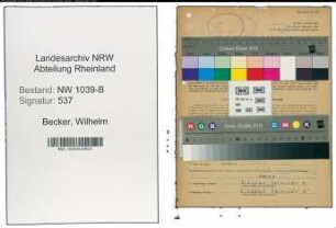 Entnazifizierung Wilhelm Becker , geb. 07.03.1894 (Polizist)