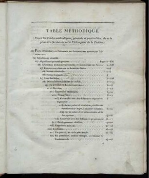 Table Méthodique.