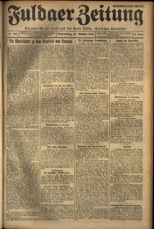 Ausgabe vom Donnerstag, den 22. Oktober 1925.