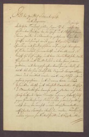 Interimsquittung des Markgrafen Ludwig Georg von Baden über den Empfang eines Darlehens von 18.000 fl. von der Gräfin von Schaumburg geb. von Greiff