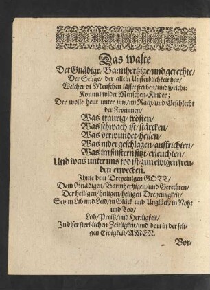 Das walte [...]